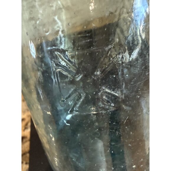 Mason's Hero Cross Patent Nov. 30 1858 Blue Glass Canning Jar Pint Size - Picture 4 of 16